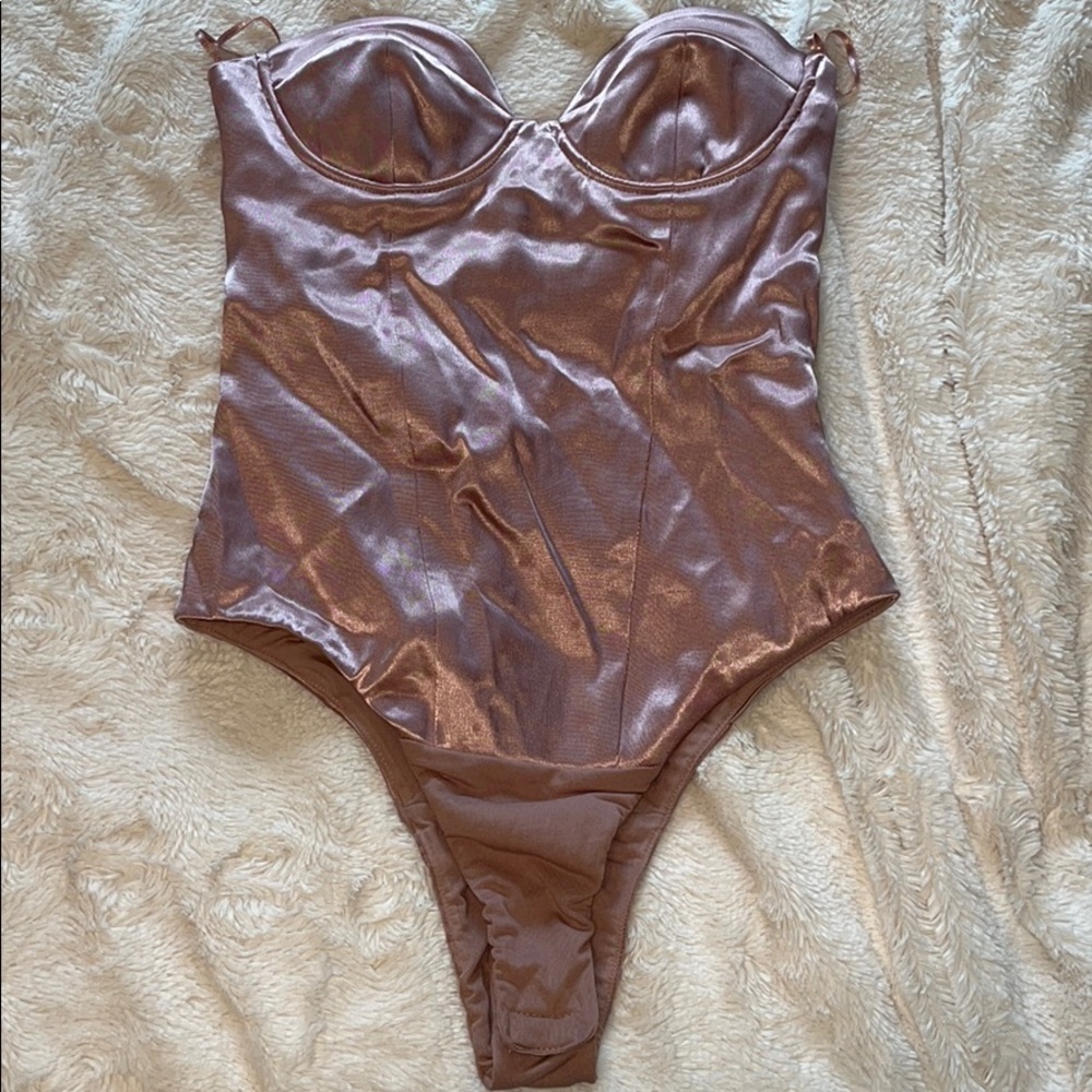 ZARA pink Satin bodysuit